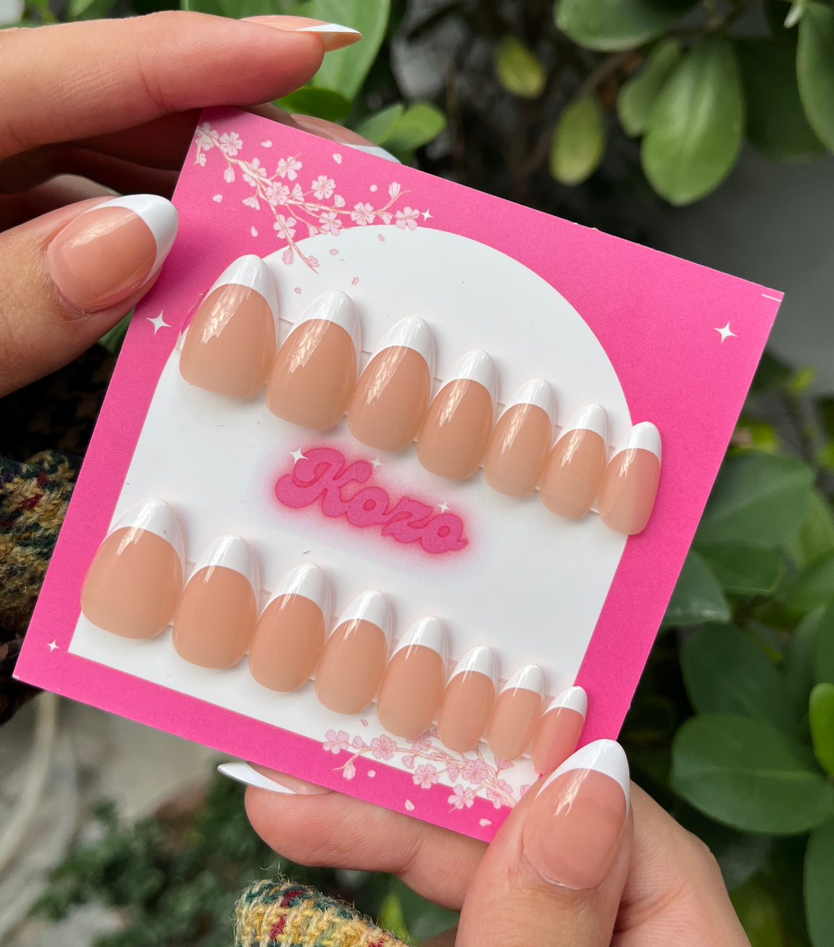 Almond French nails