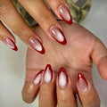 Cat eye Red Almond tips