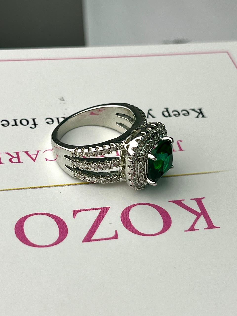 Big Green stone ring