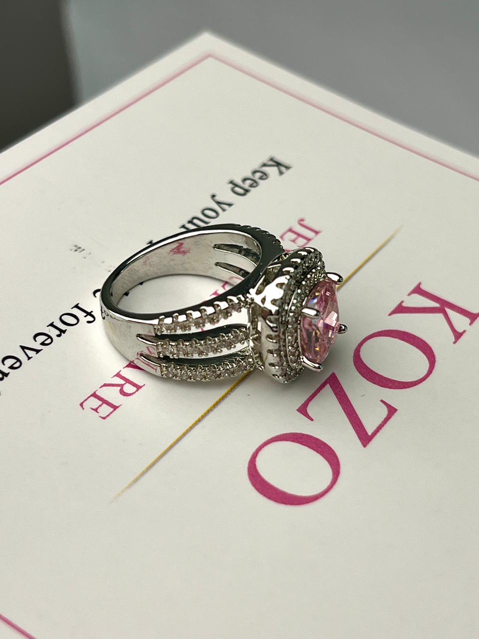 Big pink stone ring