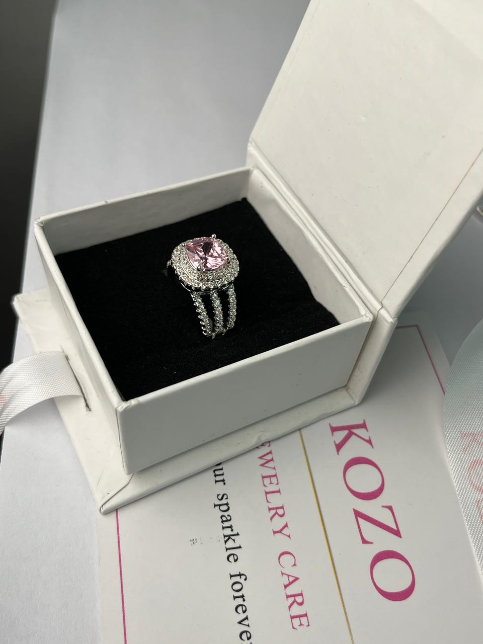 Big pink stone ring