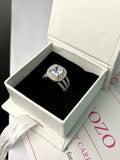 Big silver stone ring