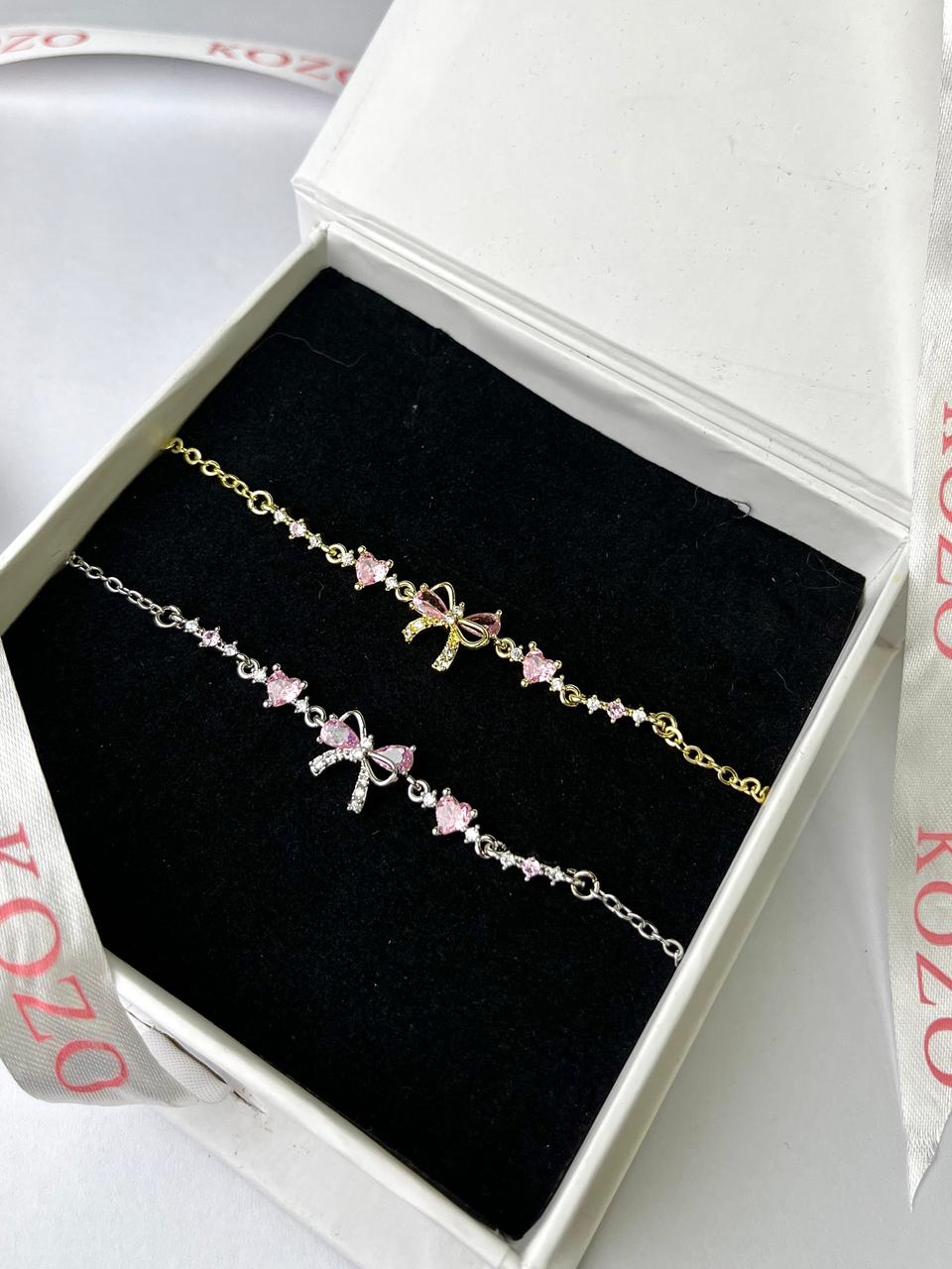 Bow and heart bracelets