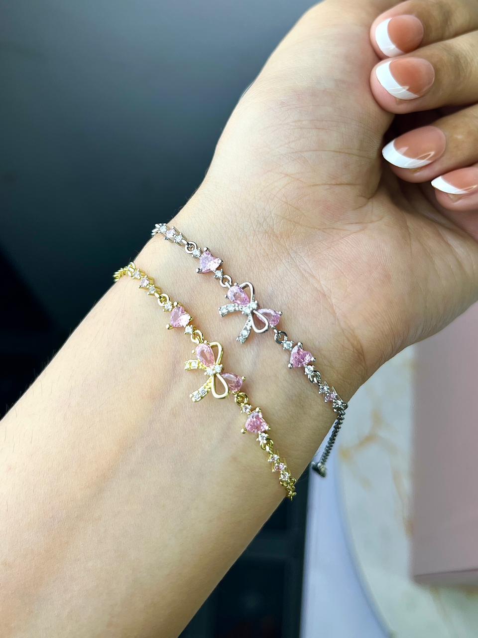 Bow and heart bracelets