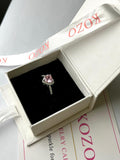 Adjustable pink heart ring