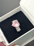 Big pink heart ring