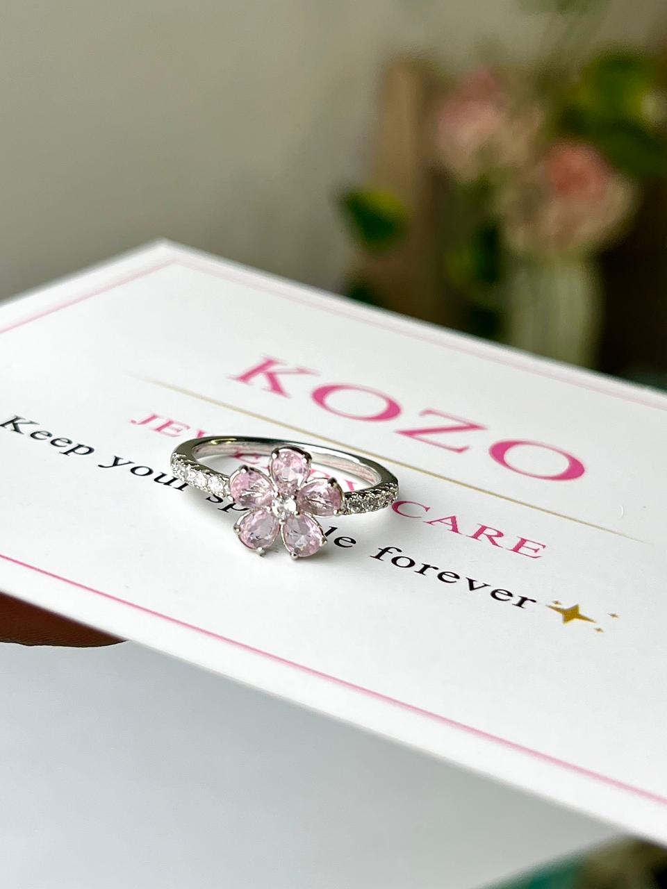 Pink flower ring