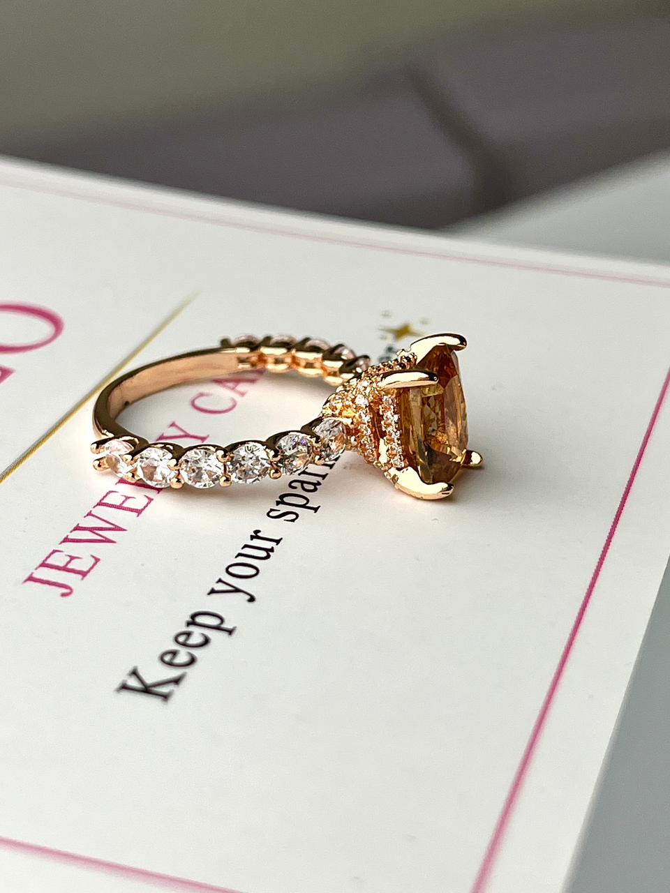 Rose gold stone ring