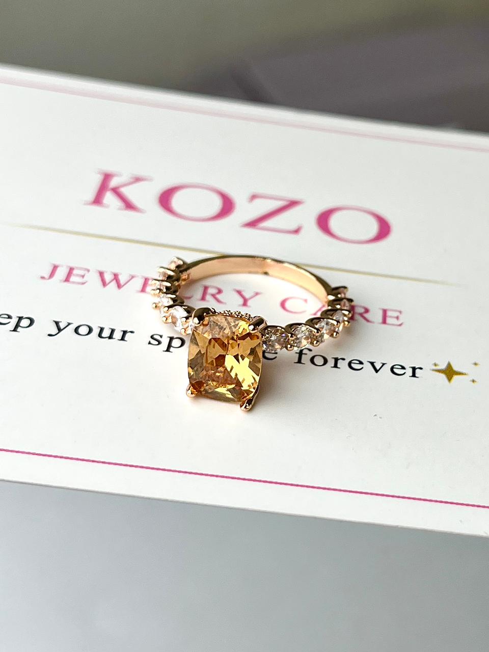 Rose gold stone ring
