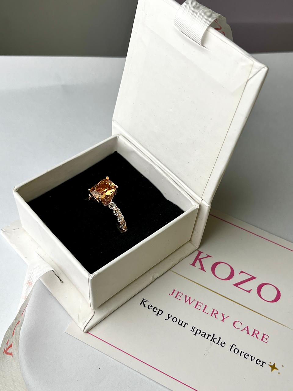 Rose gold stone ring