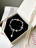 Pink flowers bracelet