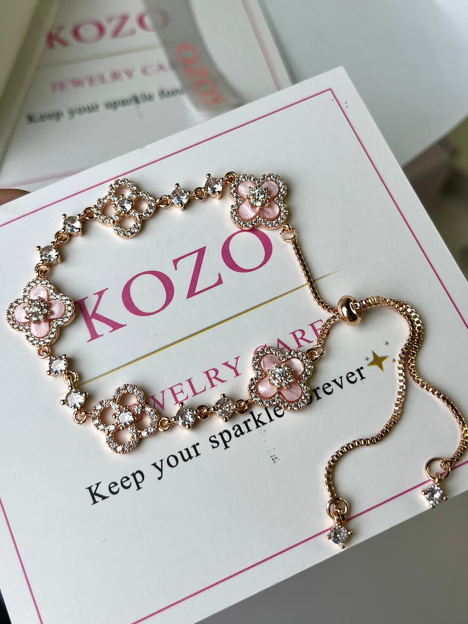 Pink van cleef bracelet and ring set