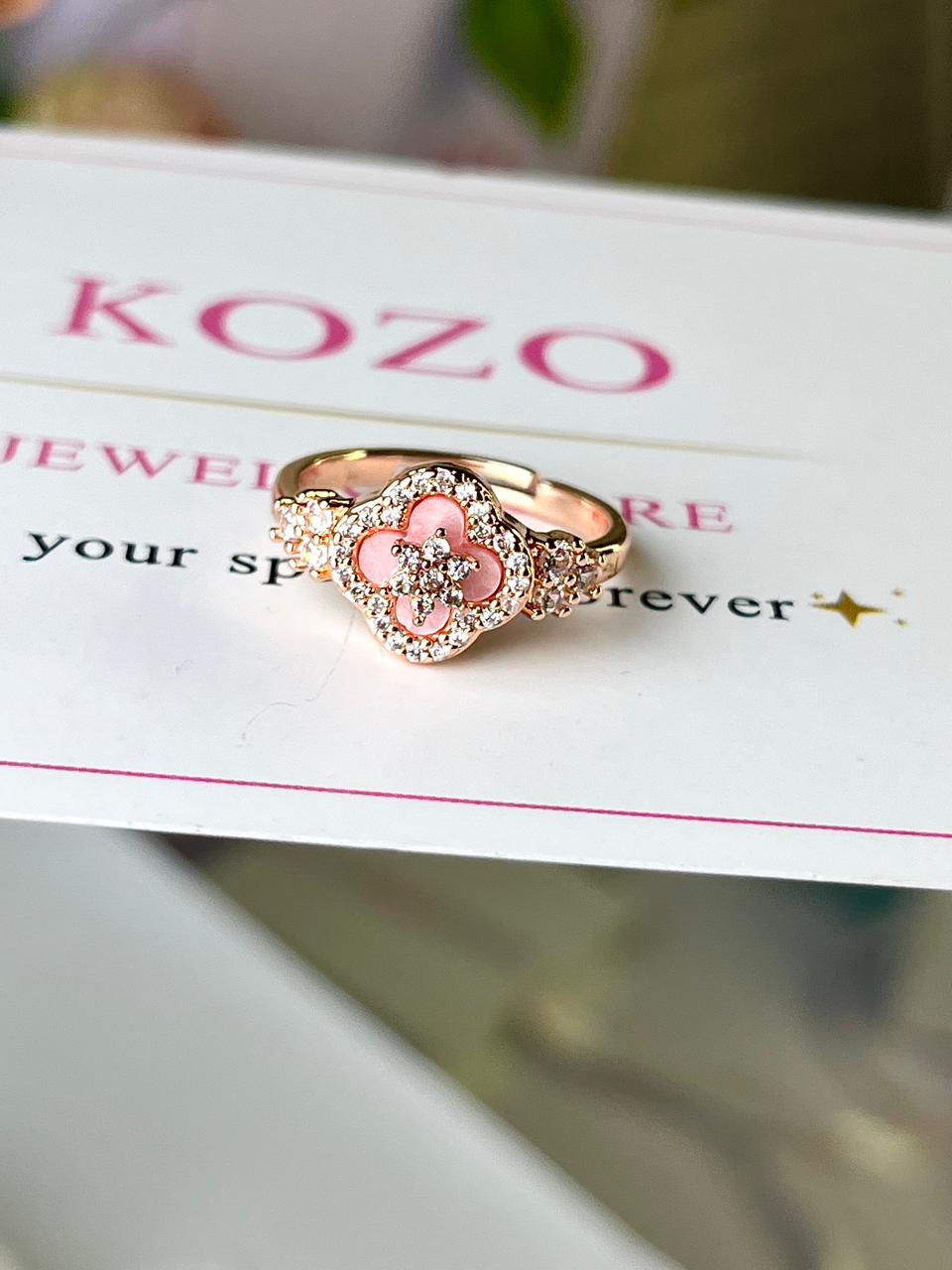 Pink van cleef bracelet and ring set